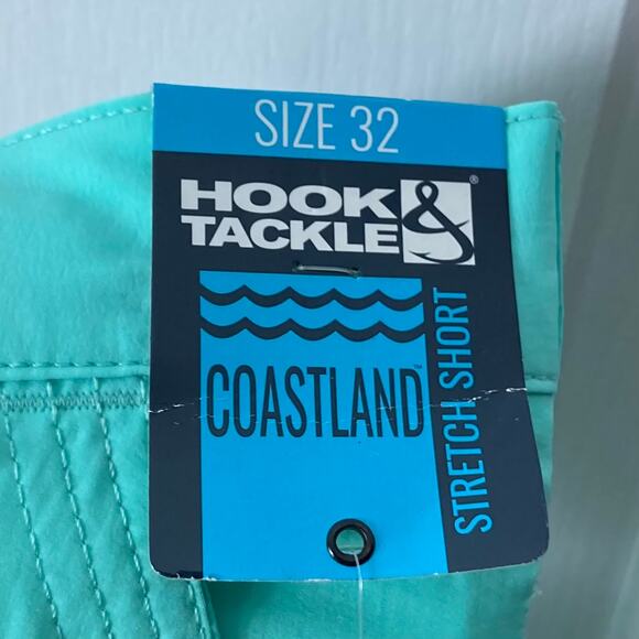 HOOK & TACKLE Shorts 32 Turquesa Coastland 4 Way Stretch Hybrid Fishing Short - Picture 3 of 5